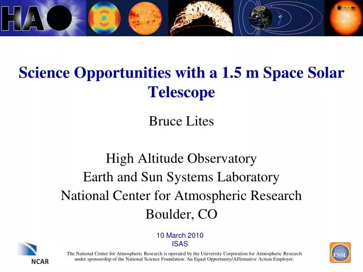 science opportunities with a 1 5 m space solar telescope