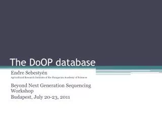 The DoOP database