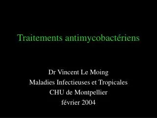 traitements antimycobact riens