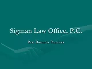 Sigman Law Office, P.C.