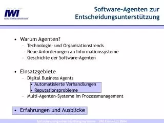 software agenten zur entscheidungsunterst tzung