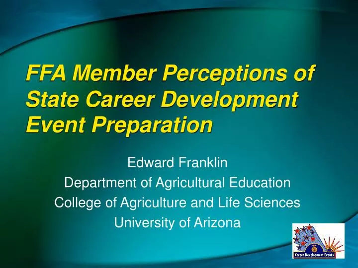 ffa member perceptions of state career development event preparation