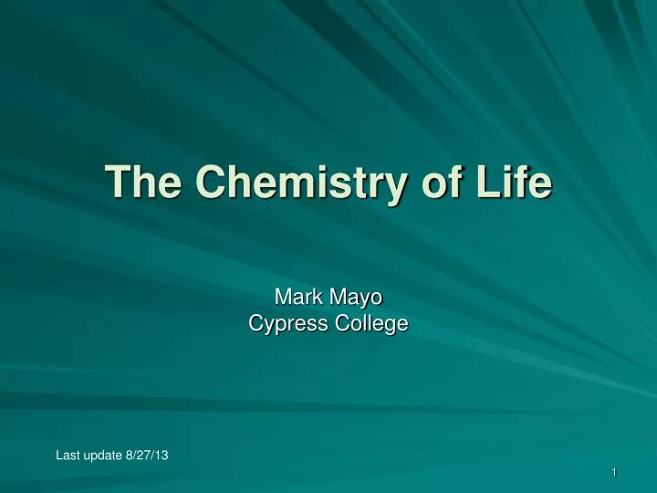 the chemistry of life