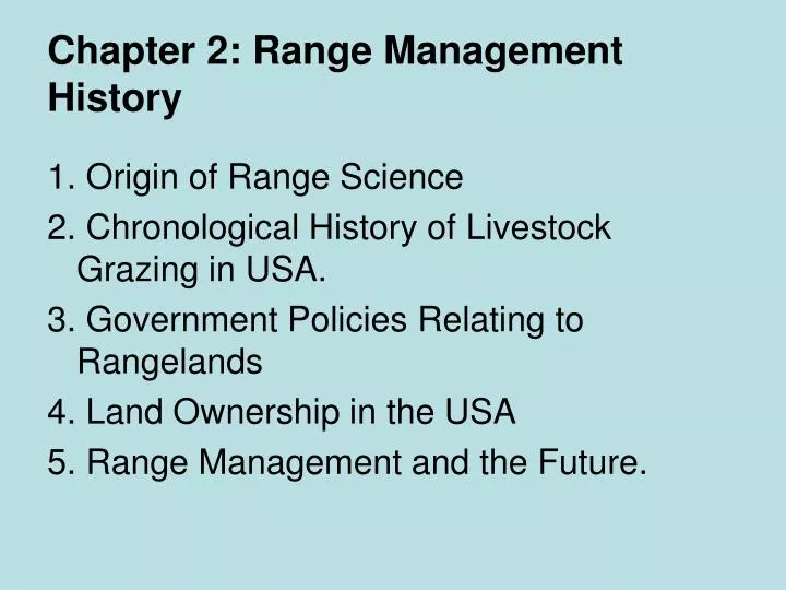 chapter 2 range management history