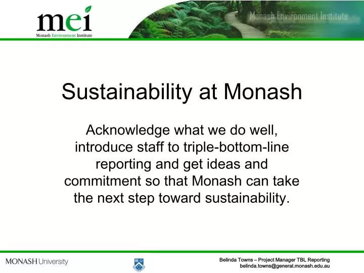 sustainability at monash