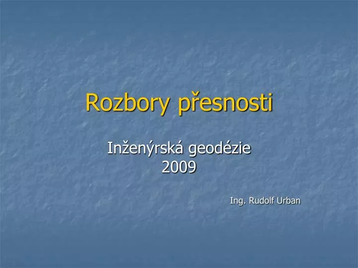 rozbory p esnosti