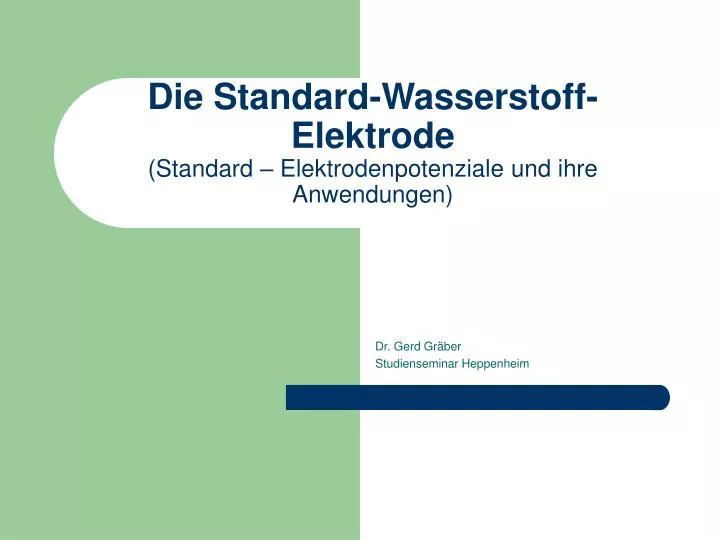 die standard wasserstoff elektrode standard elektrodenpotenziale und ihre anwendungen