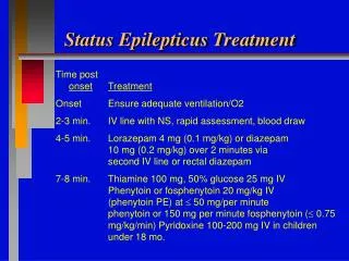 Status Epilepticus Treatment
