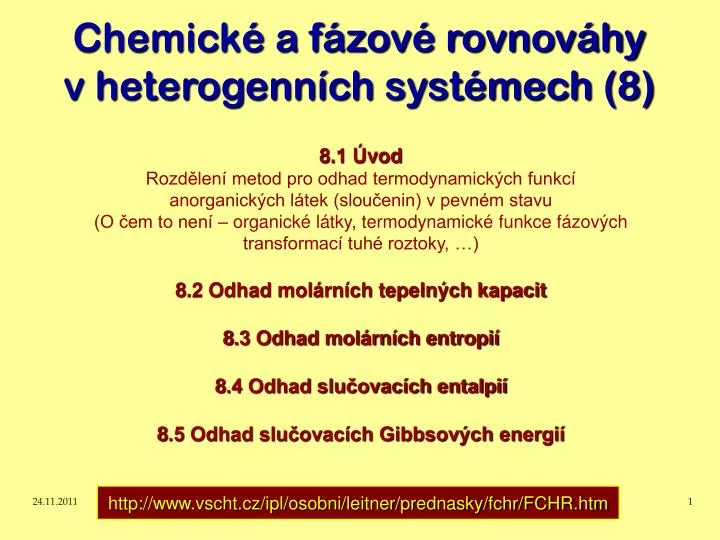 chemick a f zov rovnov hy v heterogenn ch syst mech 8