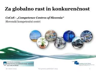 za globalno rast in konkuren nost