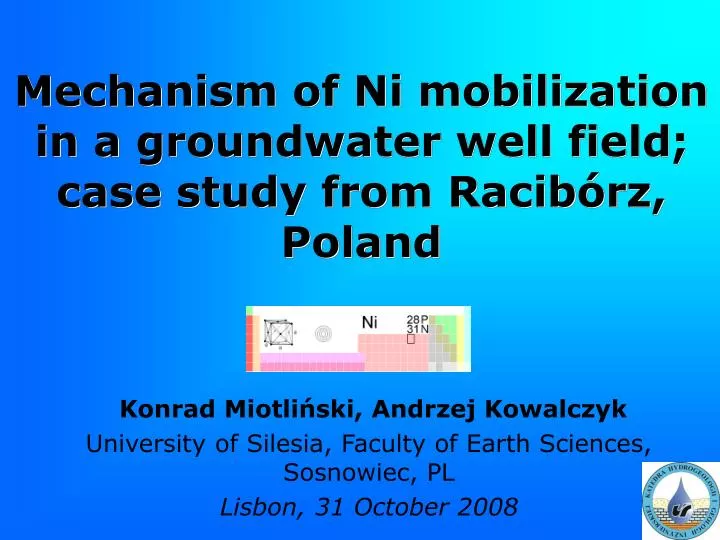 mechanism of ni mobilization in a groundwater well field case study from racib rz poland