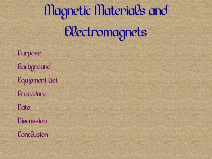 magnetic materials and electromagnets