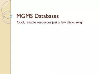 MGMS Databases