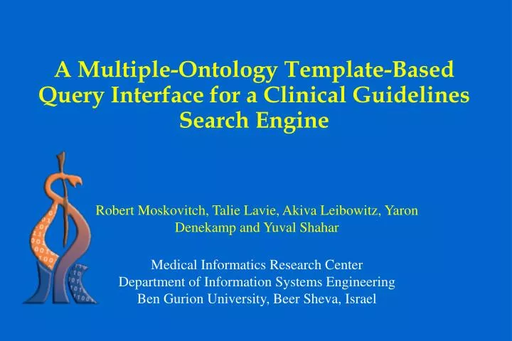 a multiple ontology template based query interface for a clinical guidelines search engine
