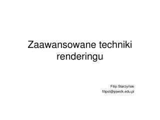 zaawansowane techniki renderingu