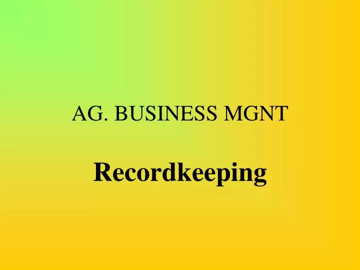 ag business mgnt