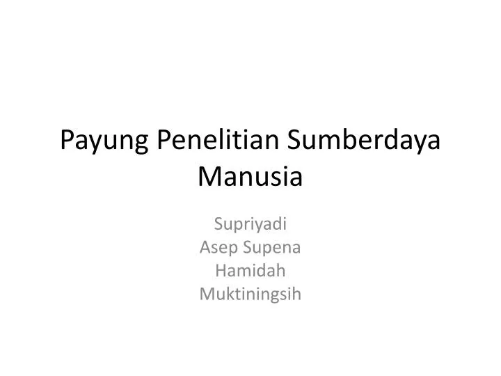 payung penelitian sumberdaya manusia