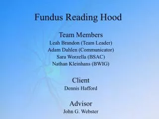 Fundus Reading Hood