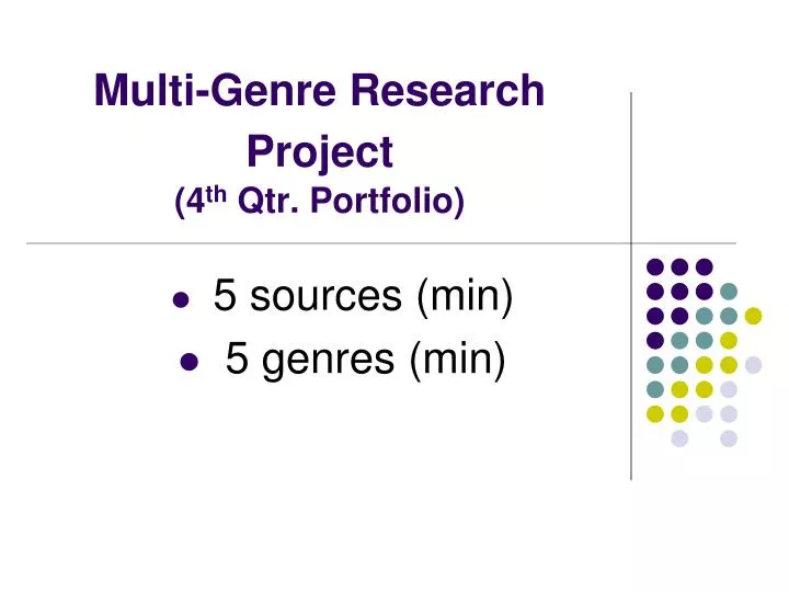 multi genre research project 4 th qtr portfolio