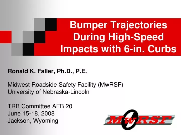 bumper trajectories during high speed impacts with 6 in curbs