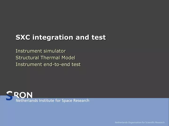 sxc integration and test
