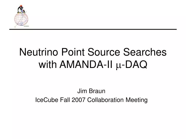 neutrino point source searches with amanda ii m daq