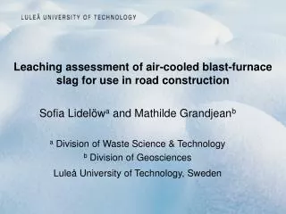 Leaching assessment of air-cooled blast-furnace slag for use in road construction