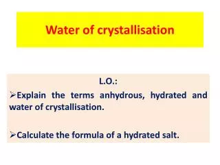Water of crystallisation