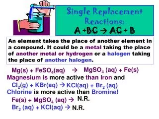 Single Replacement Reactions: A +BC ? AC + B