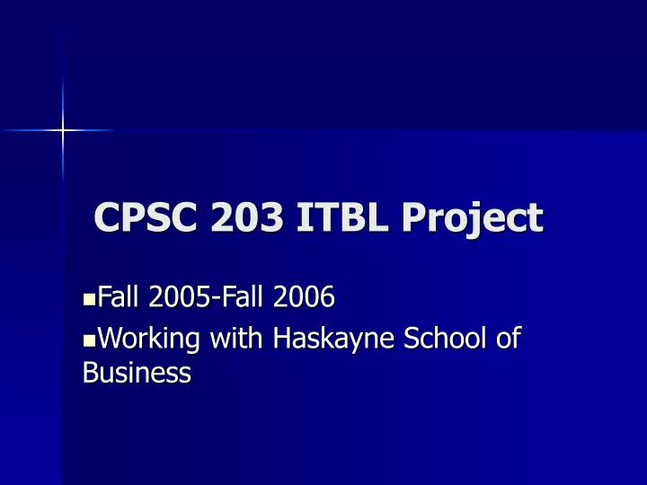 cpsc 203 itbl project