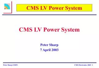 CMS LV Power System