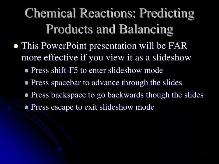 chemical reactions predicting products and balancing