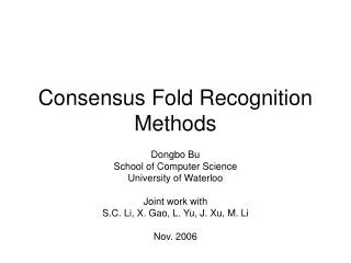 Consensus Fold Recognition Methods