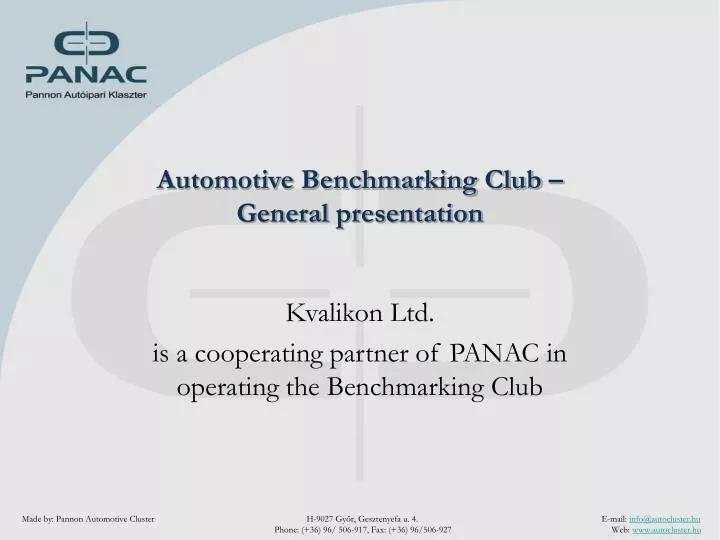kvalikon ltd is a cooperating partner of panac in operating the benchmarking club