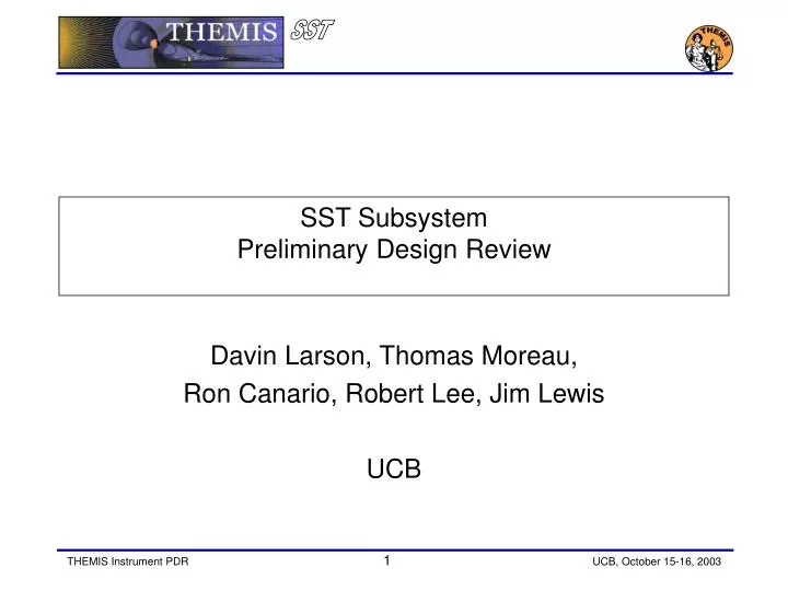 sst subsystem preliminary design review