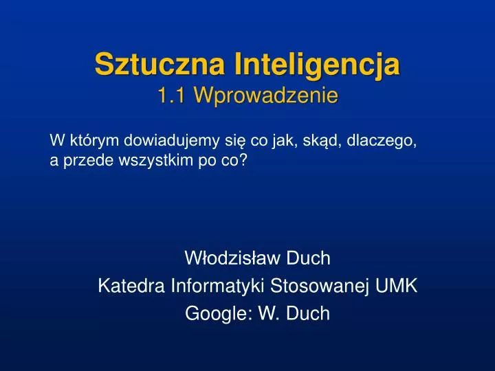 sztuczna inteligencja 1 1 wprowadzenie