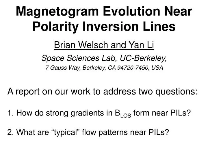 magnetogram evolution near polarity inversion lines