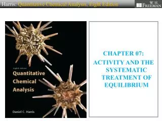 CHAPTER 07: ACTIVITY AND THE SYSTEMATIC TREATMENT OF EQUILIBRIUM