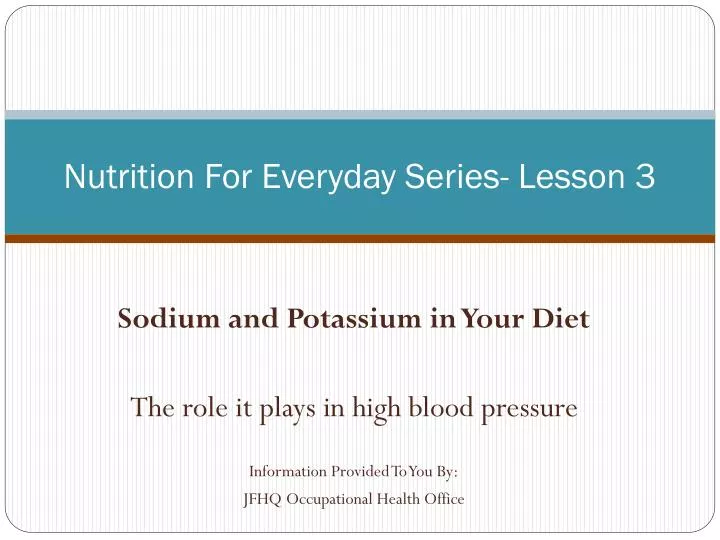 nutrition for everyday series lesson 3