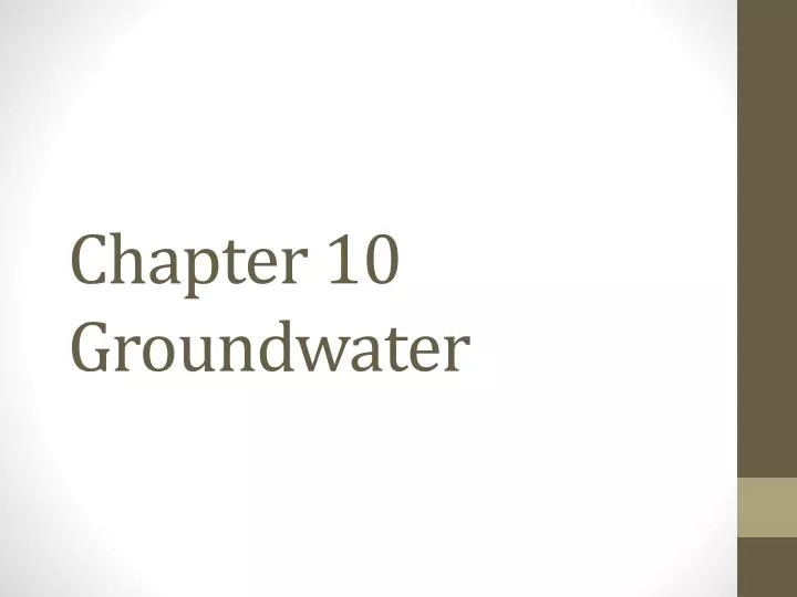 chapter 10 groundwater
