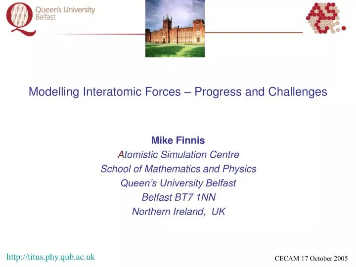 modelling interatomic forces progress and challenges