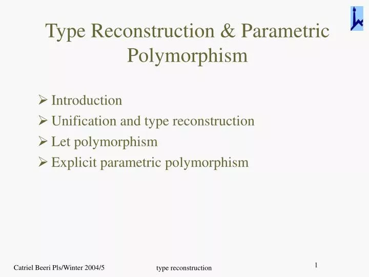 type reconstruction parametric polymorphism