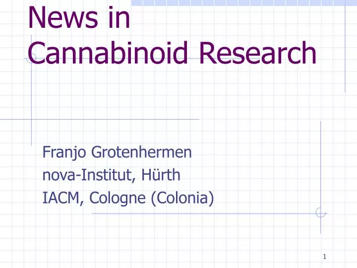 news in cannabinoid research