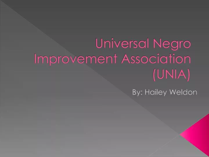 universal negro improvement association unia