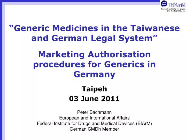 generic medicines in the taiwanese and german legal system