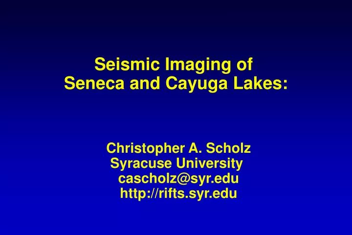 seismic imaging of seneca and cayuga lakes