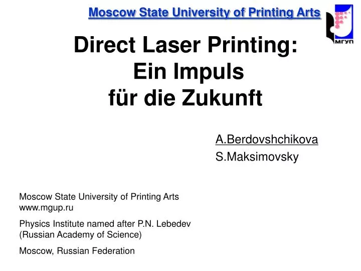 direct laser printing ein impuls f r die zukunft