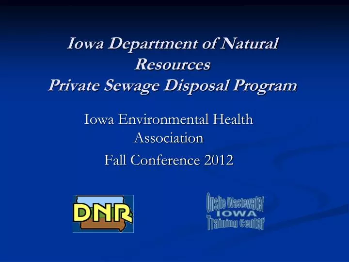 iowa department of natural resources private sewage disposal program