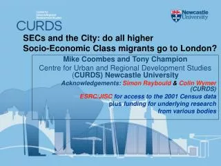 SECs and the City: do all higher Socio-Economic Class migrants go to London?