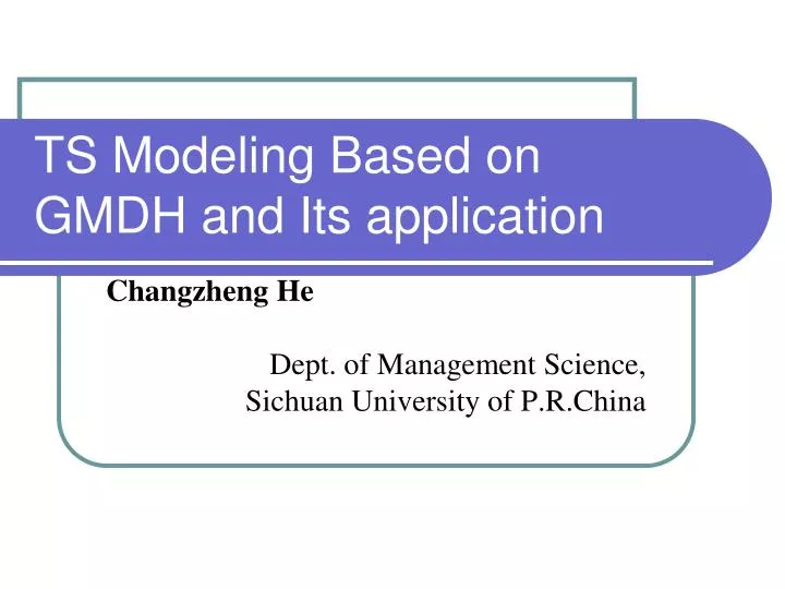 ts modeling based on gmdh and its application